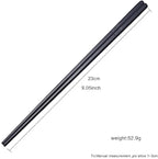Buyer Star 5 Pairs Black Flat Reusable Metal Chopsticks - Stainless Steel Chinese Set With Case