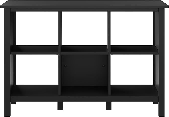 Bush Furniture Broadview 6 Cube Organizer in Classic Black | Storage for Home Office Workspace