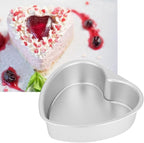 Heart Shape Cake Pan, Anodized Aluminum Alloy 8 in Tall Loose Base Silver Chiffon Mousse Sponge Dessert Baking Mould for Wedding Birthday Anniversary