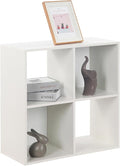PACHIRA E-Commerce Wooden Storage Cubes Bookcase, Unit Shelf, Closet Cabinet, Organizer Rack in Living Room, Bedroom, Study, 4 Cube, White