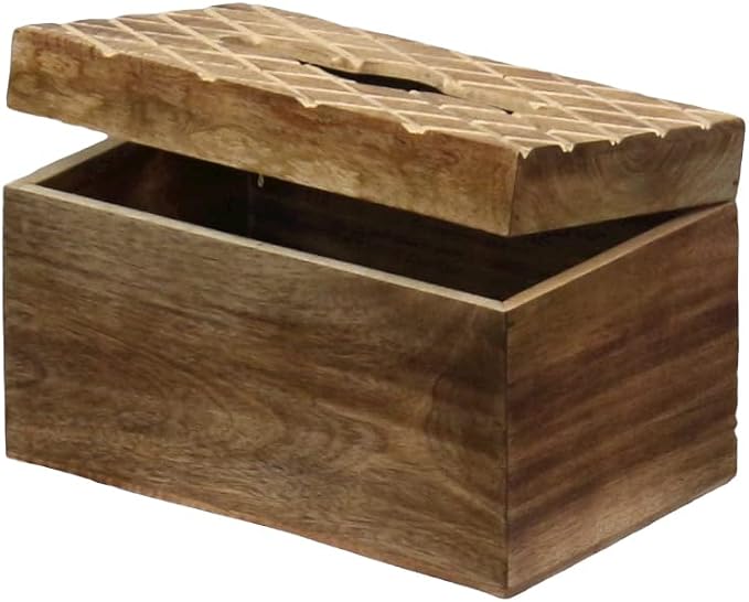 Modern Decorative Wooden Tissue Box Cover Rectangle Tall – Aesthetic Kleenex Box Holder for Kitchen, Bathroom, Office – Cute Wood Kleenex Box Covers