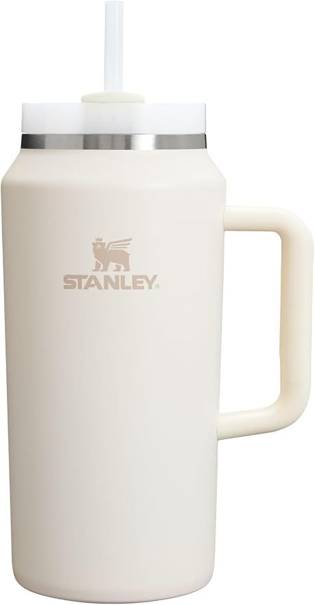 STANLEY Quencher H2.0 Flow State Tumbler, 64 oz, Cream 2.0 | Handle and Straw | 3-Position Lid | Large Capacity for Travel & Sports| Insulated Stainless Steel Cup | BPA-Free