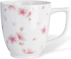Ceramic Coffee Mug - Cherry Blossom Cup, 15 oz Froal Mug for Coffee Milk Latte, Christmas Mothers Valentine Day Gifts for Women