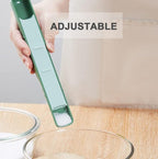 11-Pc Measuring Cups and Spoons Set, Stackable with Lids, Green | 1 adjustable spoon and 1 lid, 9 stackable cups and spoons, BPA-free and dishwasher safe, perfect for cooking and baking