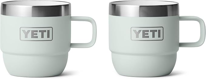 YETI Rambler 6 oz Stackable Mug, Stainless Steel, Vacuum Insulated Espresso/Coffee Mug, 2 Pack