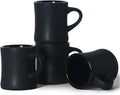 harebe Retro Coffee Mugs Set of 4, 10 OZ Heavy Classic Ceramic Diner Cups Set with Handle for Coffee, Tea, Cocoa, Milk, Latte（Black）