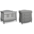 Delta Children Lancaster 4-in-1 Convertible Baby Crib & 3 Drawer Dresser with Changing Top, Grey