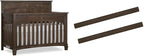 Evolur Santa Fe 5-in-1 Convertible Crib, Full Size Bed Rail, Antique Brown, Greenguard Gold Certified, 3 Mattress Heights