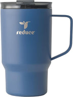 Reduce Hot1 18 oz Hot1 Stainless Steel Insulated Mug with Temperature Adjusting Lid - Dual-Wall Vacuum, Cupholder Friendly - Keeps Drinks Hot for 6 Hours - Ideal for Coffee, Tea & Other - Mineral Blue