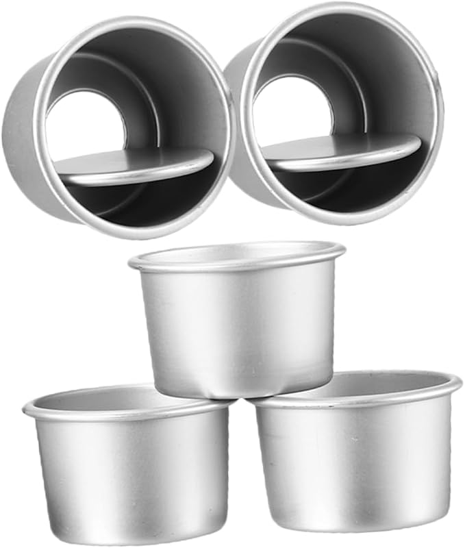 SECFOU 5-Piece Removable Bottom Round Cake Pan Set 2-Inch Aluminum Alloy Molds for Baking Non-Stick Metal Cake Pans for Cheese and Dessert for Home Bakers