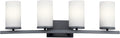 KICHLER 45498BK Crosby Vanity, 4-Light 400 Total Watts, Black