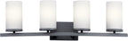 KICHLER 45498BK Crosby Vanity, 4-Light 400 Total Watts, Black