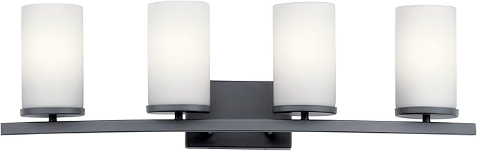 KICHLER 45498BK Crosby Vanity, 4-Light 400 Total Watts, Black