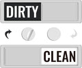 KitchenTour Dishwasher Magnet Clean Dirty Sign, Upgrade Super Strong Clean Dirty Magnet for Dishwasher, Large Text Easy to Read Non-Scratch Magnetic Indicator Kitchen Decor, Silver