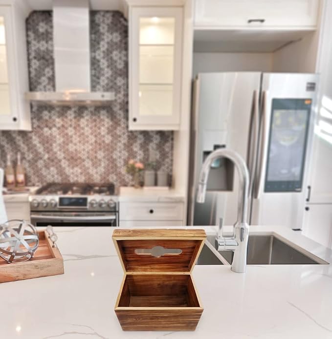 Modern Decorative Wooden Tissue Box Cover Rectangle Tall – Aesthetic Kleenex Box Holder for Kitchen, Bathroom, Office – Cute Wood Kleenex Box Covers