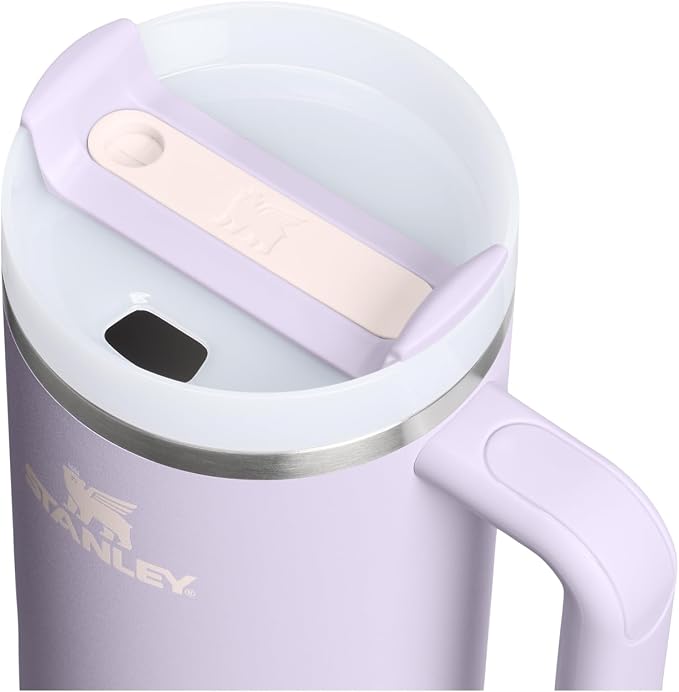 STANLEY Quencher H2.0 Flow State Tumbler, 40 oz, Purple Dust | Handle and Straw | 3-Position Lid | Cup Holder Compatible for Travel | Insulated Stainless Steel Cup | BPA-Free