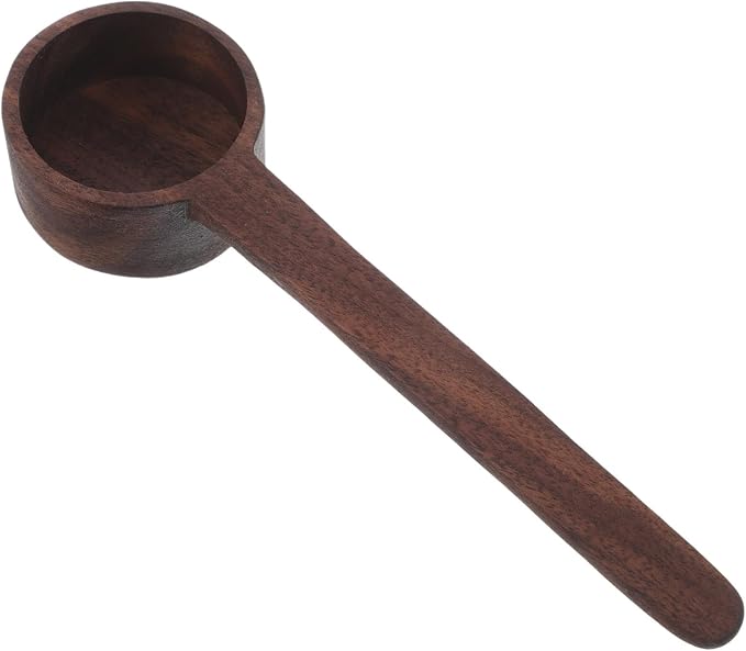OUNONA Wooden Bath Salt Scoop with Long Handle for Comfortable Massage and Durability, for Home and Hotels, Coffee Color, Small Wooden Spoon for Salts