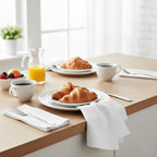 Urban Villa Cloth Napkins White Dinner 100% Cotton 18x18 Inches (Set of 6)