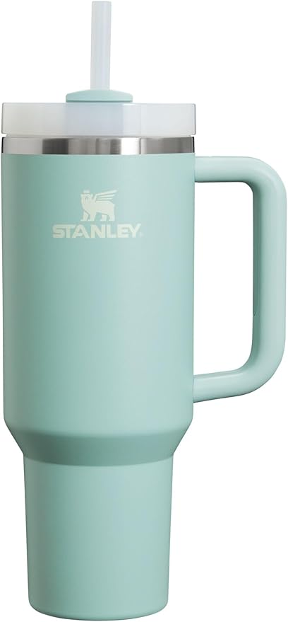 STANLEY Quencher H2.0 Flow State Tumbler, 40 oz, Seafoam | Handle and Straw | 3-Position Lid | Cup Holder Compatible for Travel | Insulated Stainless Steel Cup | BPA-Free