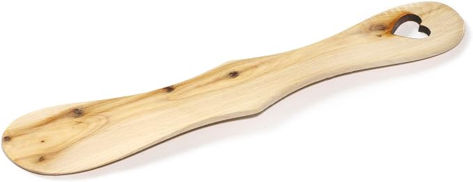 Butter knife - Handmade from Nordic untreated Juniper wood - Unique Heart Shape Handle