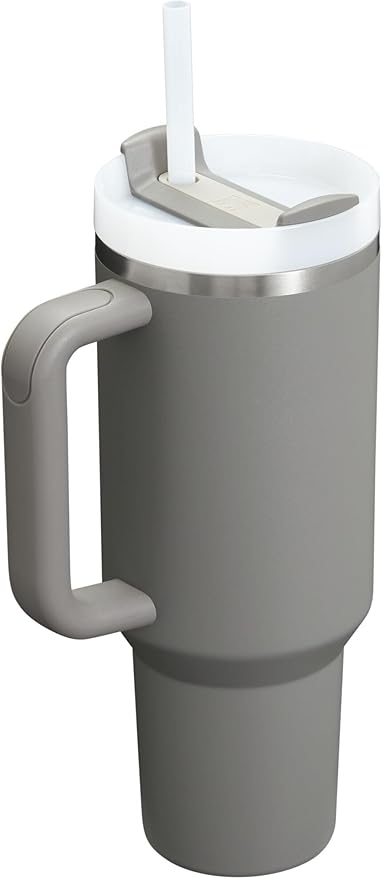 STANLEY Quencher H2.0 Flow State Tumbler, 40 oz, Stone | Handle and Straw | 3-Position Lid | Cup Holder Compatible for Travel | Insulated Stainless Steel Cup | BPA-Free