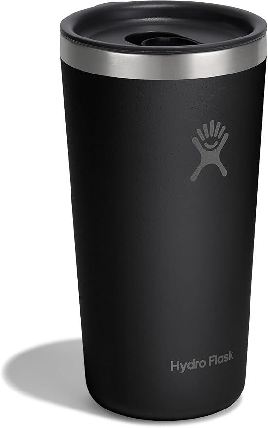 Hydro Flask All Around Tumbler Press-In Lid, Insulated Travel Mug, Stainless Steel Coffee Cup 20 Oz Tonal Black