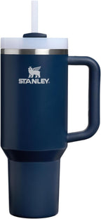 STANLEY Quencher H2.0 Flow State Tumbler, 40 oz, Dark Navy | Handle and Straw | 3-Position Lid | Cup Holder Compatible for Travel | Insulated Stainless Steel Cup | BPA-Free