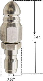 Pressure Washer Sewer Jetter Nozzle with Stainless Steel, Mini Compact Durable Sewer Jet Nozzle,Pressure Drain Jetter Hose Nozzle,1/4'' Quickly Connector, 5000 PSI (1 set)