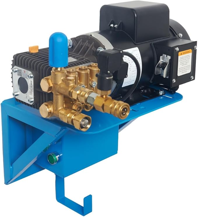 Canpump Wall-Mount Pressure Washer: 5 hp Full-Speed Motor 230 V, Total Stop System, Bertolini WBH 2430-F, Pressure Switch