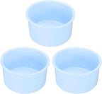 uxcell 3-Piece Round Cake Pans, 4-Inch Silicone Molds for Baking, Nonstick & Quick Release Circle Pans for Layer, Smash & Cheese Cakes - Light Blue
