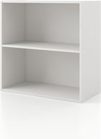 Apexa 2-Tier Cube Storage Organizer Shelves, Stackable Wood Bookcase Fits Cubby Bins for Organization, Dorm Teen Room Decor & Home Office, White