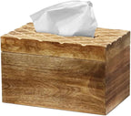 Modern Decorative Wooden Tissue Box Cover Rectangle Tall – Aesthetic Kleenex Box Holder for Kitchen, Bathroom, Office – Cute Wood Kleenex Box Covers