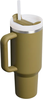 STANLEY Quencher H2.0 Flow State Tumbler, 40 oz, Thyme | Handle and Straw | 3-Position Lid | Cup Holder Compatible for Travel | Insulated Stainless Steel Cup | BPA-Free