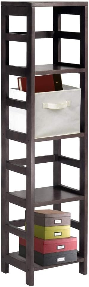 Winsome 4 tier Wood Leo model name Shelving, Small, Espresso