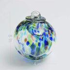 YaoYuan 4 Inch Garden Hanging Gazing Ball Hand-Blown Glass for Hanging Gardens Window Outdoor Gazing Ball Witch Balls Glass Ornament (Bule and Purple)