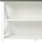 Walker Edison Solid Wood Farmhouse Storage Console, 52 Inch, White/Grey Wash