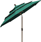 EliteShade USA 10-Year-Non-Fading 9Ft 3 Tiers Market Umbrella Patio Umbrella Outdoor Table Umbrella with Ventilation, Forest Green