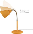 Globe 56083 16" Desk Lamp, Matte Orange, Adjustable Brass Gooseneck, in-Line On/Off Rocker Switch, Home Office Accessories, Desk Lamps for Home Office, Home Décor, Adjustable Lamp