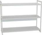 Household Essentials Jamestown Wide 3 Shelf Open Storage Bookshelf Scandinavian White and White Metal