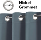 H.VERSAILTEX Soft and Smooth Blackout Window Curtain Panel,8 Grommets Drapes (Set of 2 Panels,52 by 63 - Inch,Stone Blue)