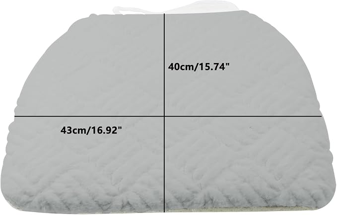 Plush Chair Cushion, Oval Chair Cushion Pad,Ultra Soft Nonslip Seat Pad,Comfortable Chair Cushion Cover,2PCS Memory Foam Chair Seat Cushion for Home Office Kitchen Dining Chairs Grey