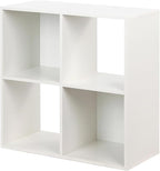 PACHIRA E-Commerce Wooden Storage Cubes Bookcase, Unit Shelf, Closet Cabinet, Organizer Rack in Living Room, Bedroom, Study, 4 Cube, White