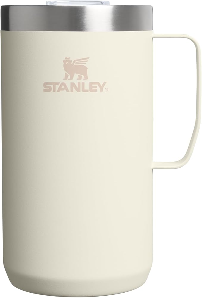 STANLEY Everyday Camp Mug 24oz | Drink Through Lid | Cup for Coffee, Tea and Drinks | Insulated Stainless Steel Coffee Mug | BPA-Free | Cream