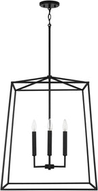 Capital Lighting 537643MB Thea Lantern Foyer Pendant, 4-Light 240 Total Watts, 28" H x 22" W, Matte Black