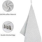 watchget Microfiber Cleaning Cloth,Barista Micro Towels 10 Pack Light Grey | Professional 12"x12" Lint-free Rags;Waffle Weave;Highly Absorbent Cleaning Towels for Espresso Steam Wands&Coffee Counters