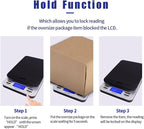 Fuzion Shipping Scale, Accurate Digital Postal Scale 86 lb/0.1 oz | Hold and Tare Function, Package Scale, Postage Scale for Packages and Mailing, LCD Display, Battery and AC Adapter Included