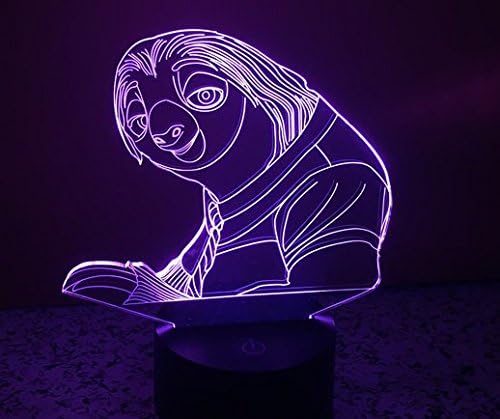 Birthday Gift Sloth Lamp - 3D Optical Illusion 2 Functions multi colors USB Charging or AA Battery - Acrylic Panel Funny Sloth Flash Light Gifts for Kids BF GF Son & Daughter