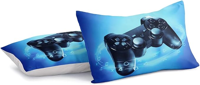 Gaming Comforter for Boys Teen Game Contoller Bedding Set for Kids All Season Gamer Home Decor for Comforter Set Queen Size,1 Comforter with 2 Pillowcases