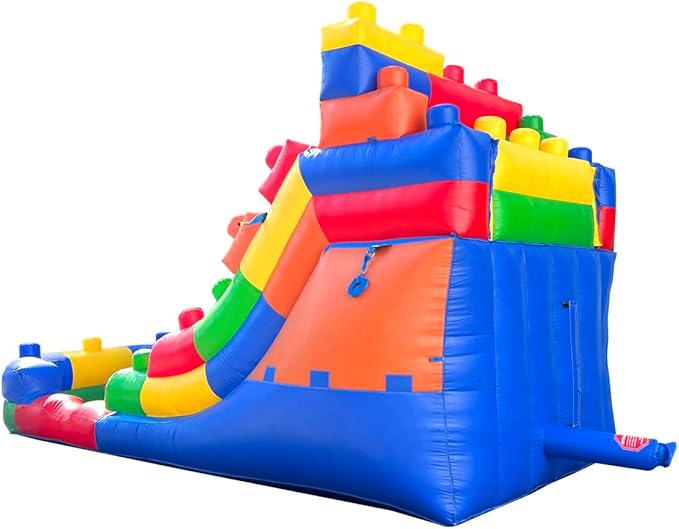 Inflatable Water Slides for Kids - Backyard Inflatable Water Slides with Splash Pool - Building Block Slide Complete with Blower, and Stakes - 21' x 9' - 12' Tall Slide