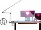 LED Swing arm Professional Grade Aluminum Desk lamp, Nail Technician Desk lamp, 81 LED Beads, Natural Spectrum Light, Suitable for Studio, Basement, Painting, Reading. (Silver)